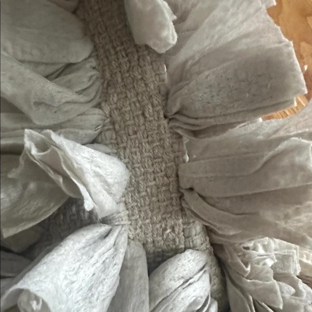 Bathroom rug in light grayish/taupe in color